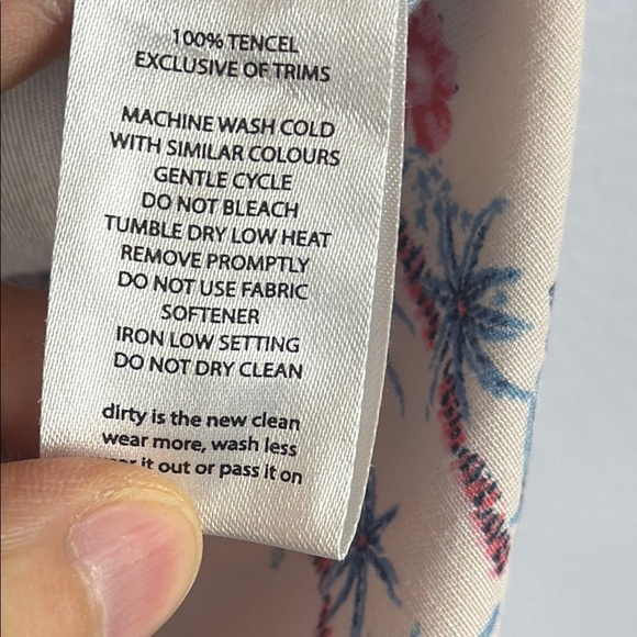 Toad & Co Hillrose SS 100% Tencel Pink and Blue Short Sleeve Shirt Size Large - Picture 9 of 12